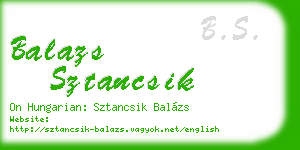 balazs sztancsik business card